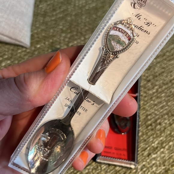 RHODE ISLAND collectors Demi-tasse spoon Ocean State silver in case jam spread - Picture 10 of 11